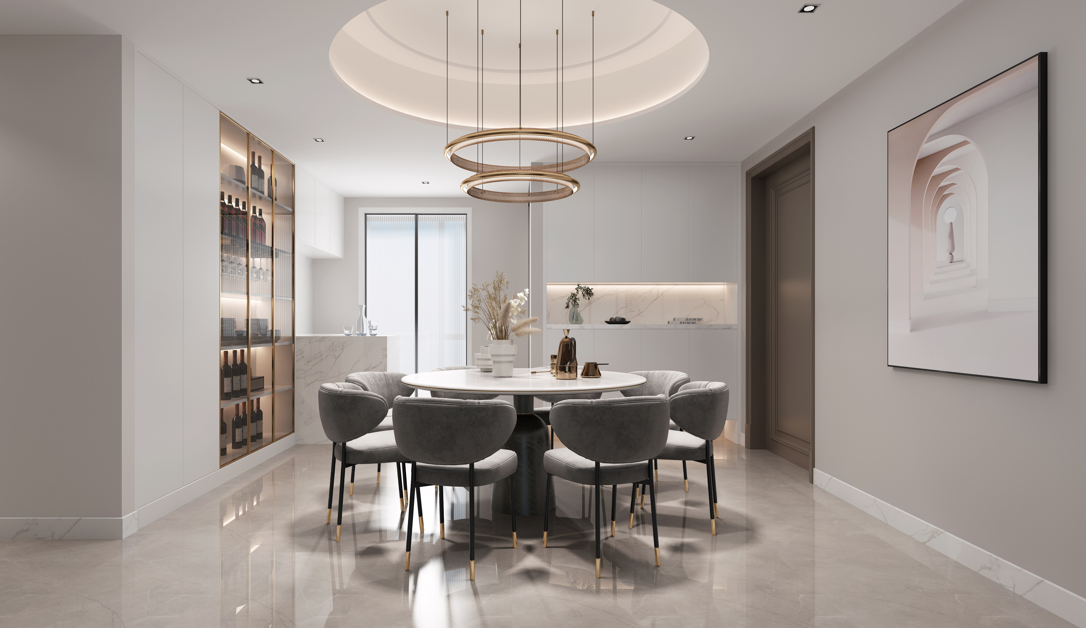 天和家园160平米轻奢风格平层装修效果图