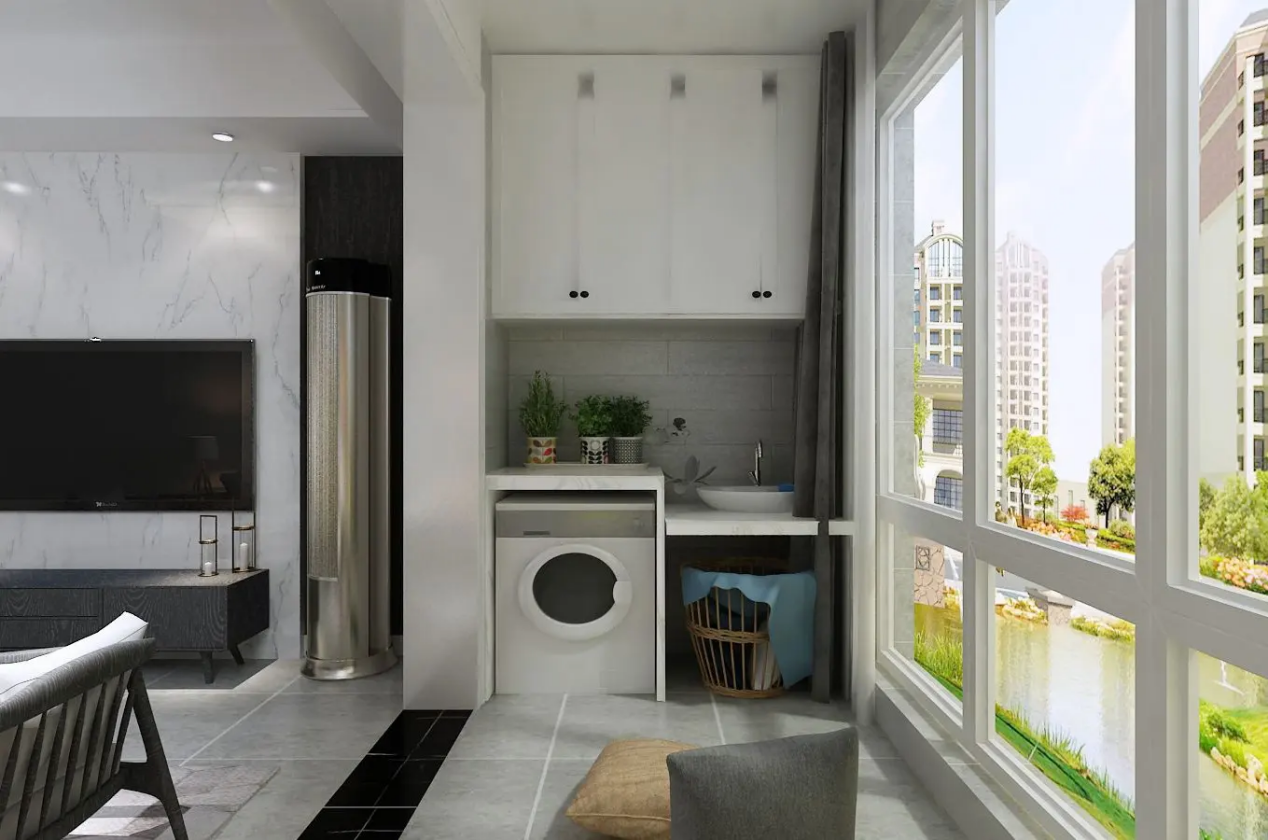 现在装修阳台,流行封一半留一半,轻松拥有双阳台的乐趣