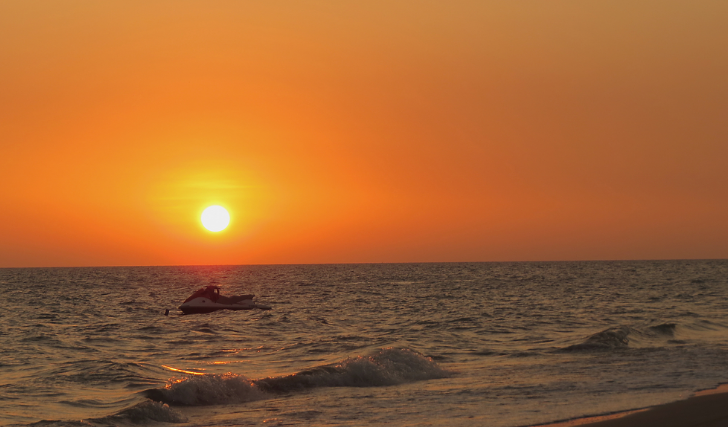 大海与夕阳,好美!