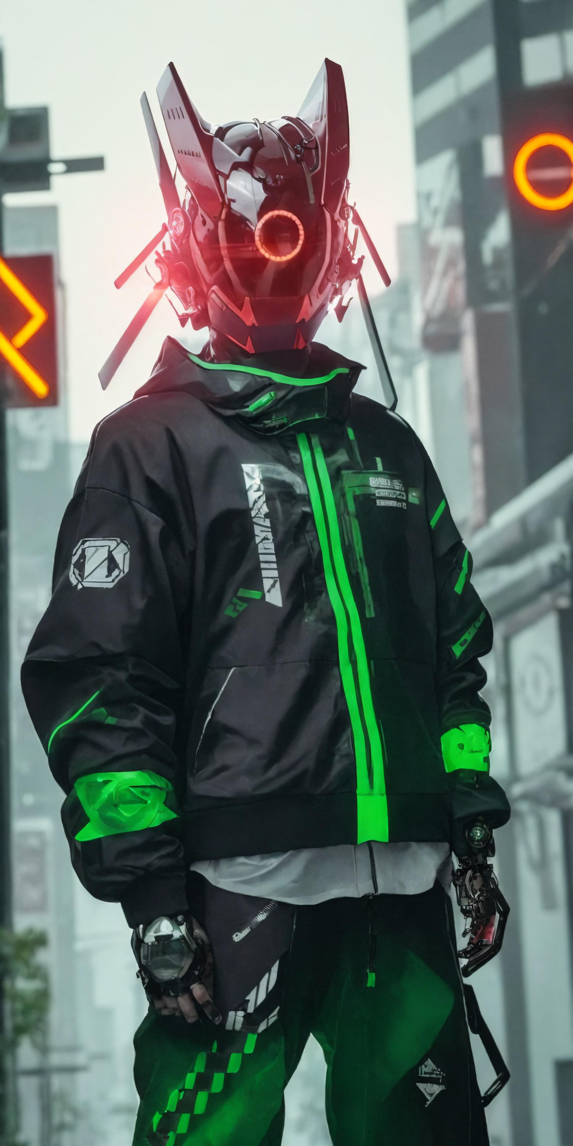 ai绘画壁纸:机械世界的叛逆者,赛博朋克机械人,原图画质