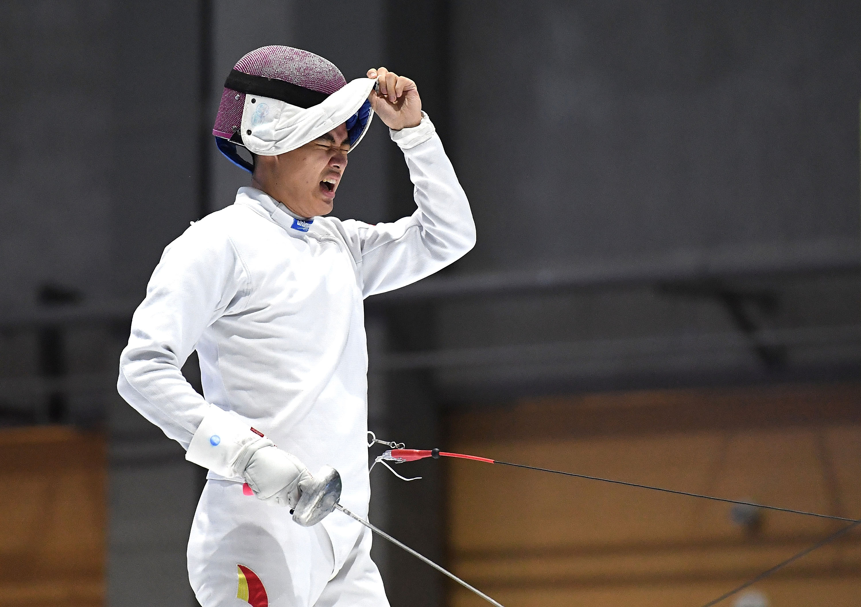 击剑——男子重剑个人赛:兰明豪夺冠