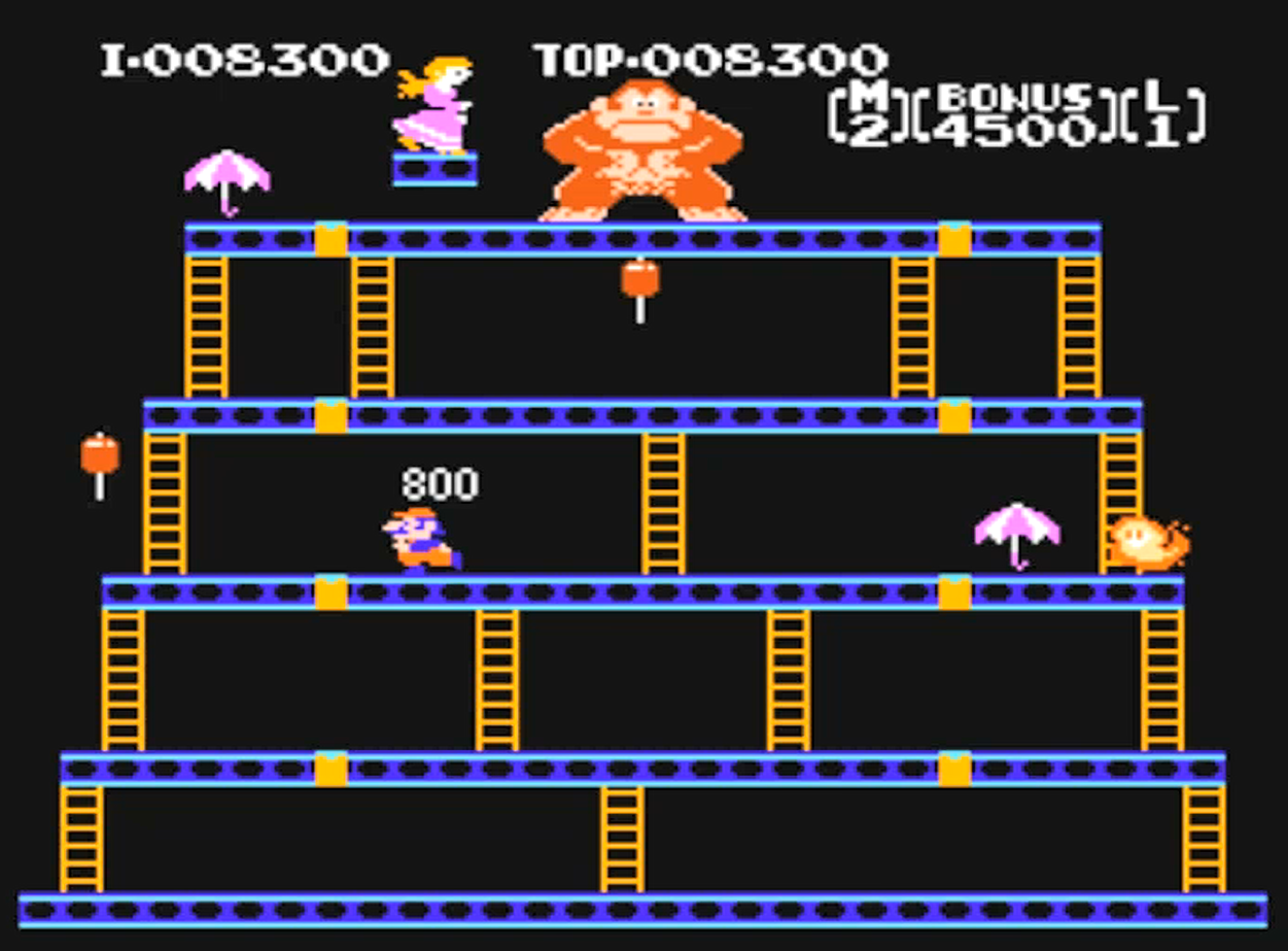 fc大金刚1,简单的游戏却留下了难忘的记忆,马里奥初次登场!