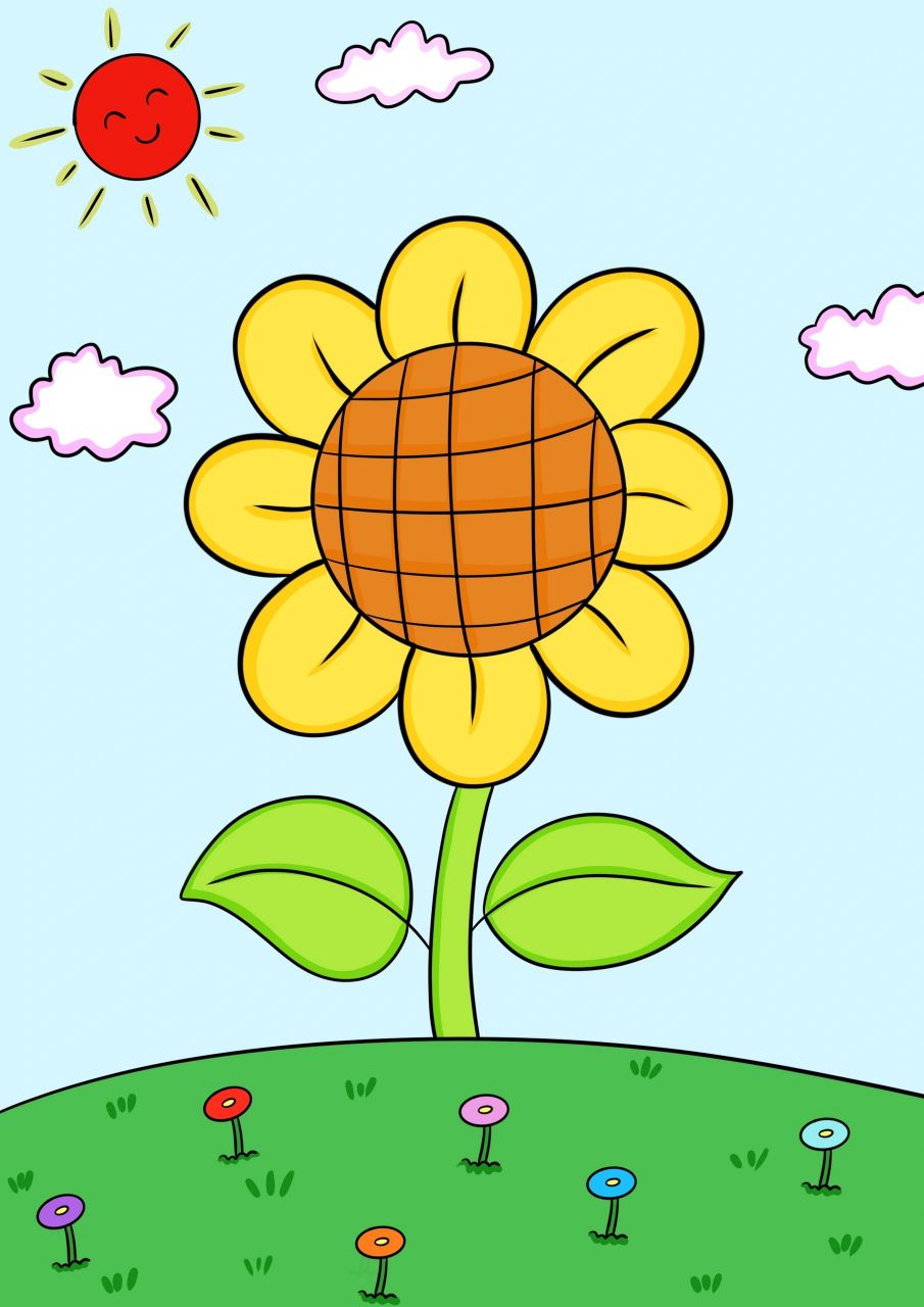 夏日儿童绘画合集 竖构图组合画西瓜海边 儿童画合集