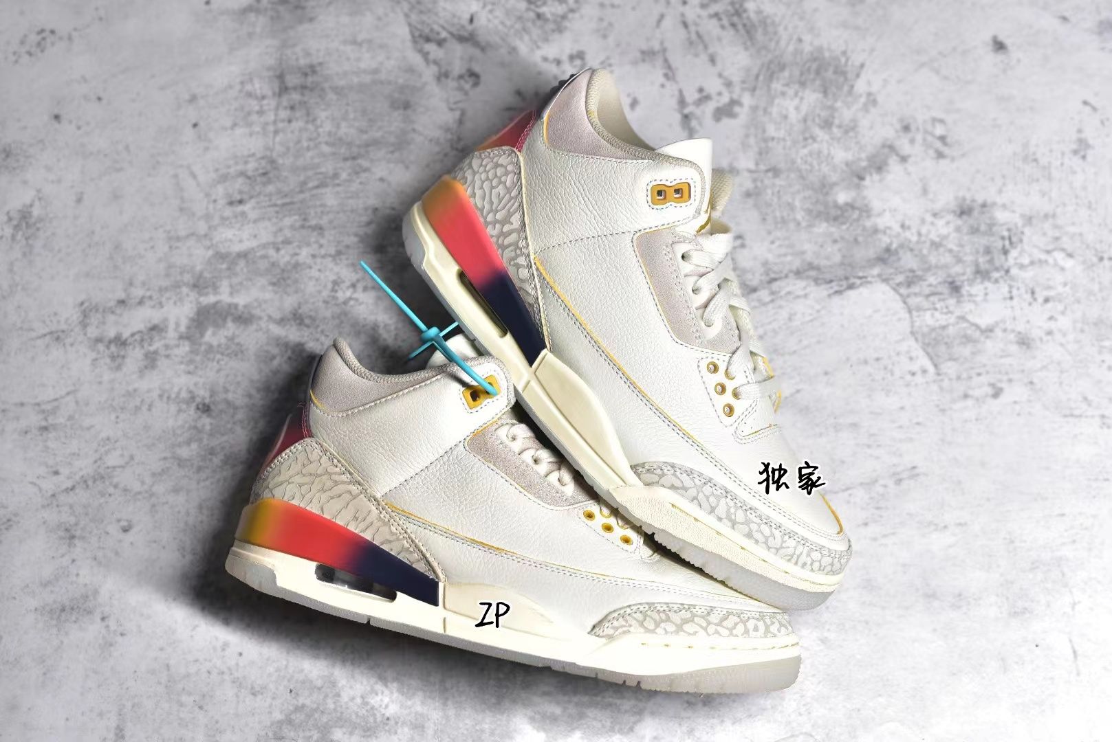 j balvin x air jordan aj3 联名彩虹渐变细节拆解真假对比