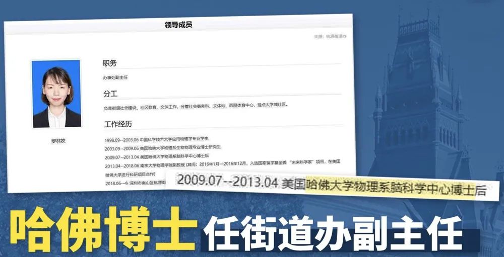 热点|深圳一哈佛博士后任职街道办？网友表示“可惜了”，官方回应来了