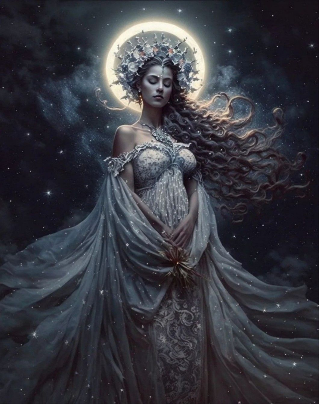 充满神秘与力量的守护者:cg绘画中的月亮女神阿尔忒弥斯