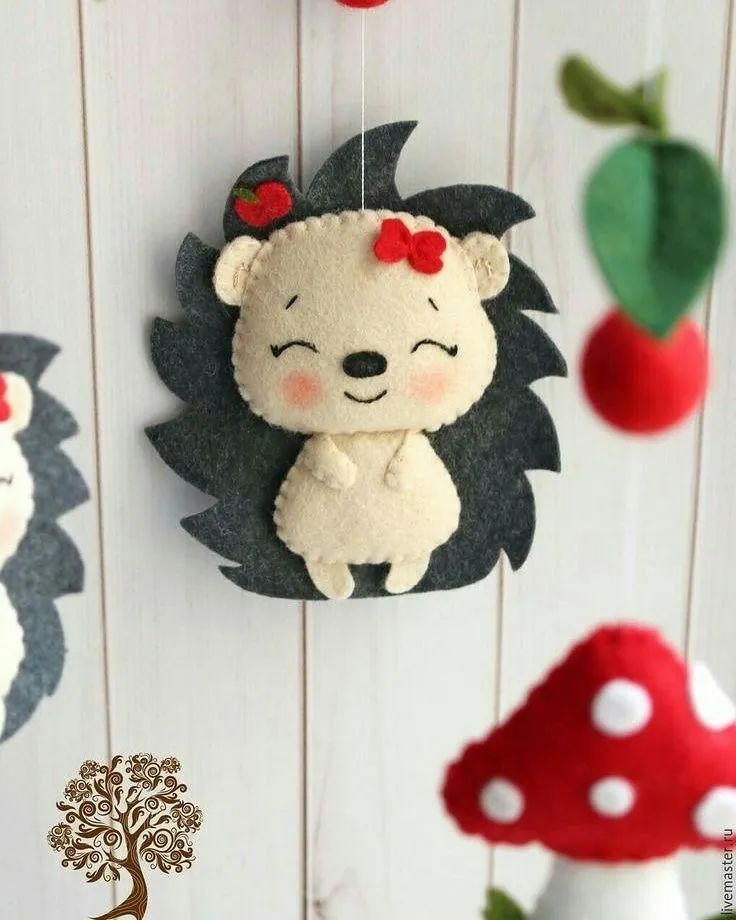 布艺纸样|精致的刺猬宝宝,几块不织布就能做