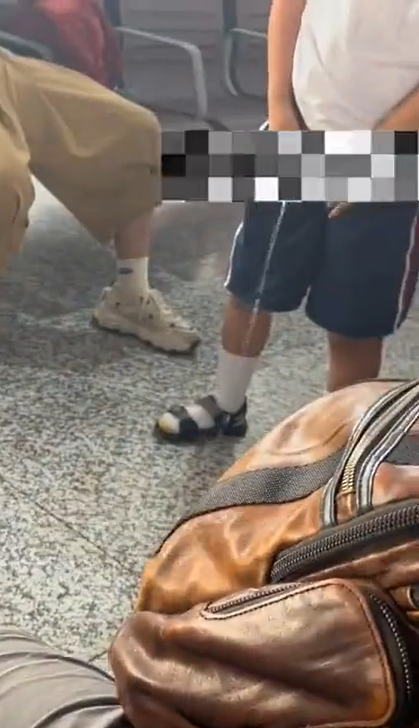 老人放任小孩在候车室随地小便引众怒,12306回应引发热议