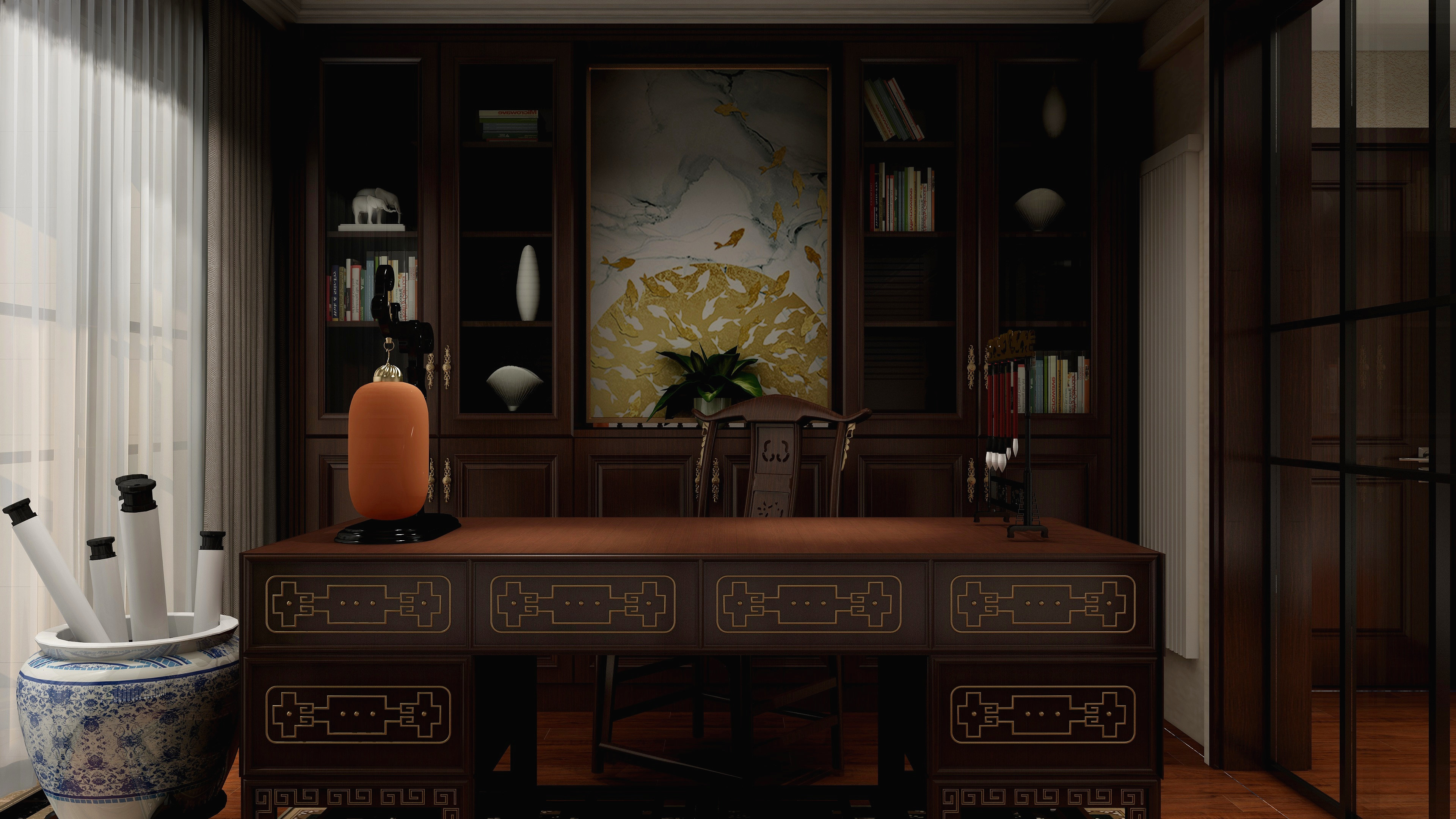 新中式风格的装修效果图,中国风