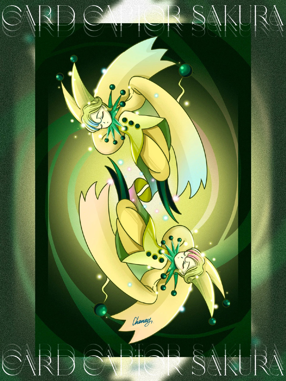 画师绘制《魔卡少女樱》库洛牌,花牌明艳美丽,树牌温柔细腻