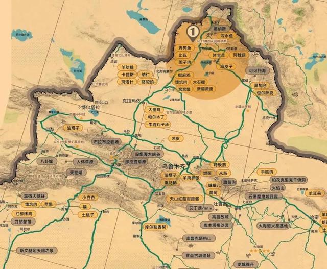 附:独库公路详细路线图果断收藏
