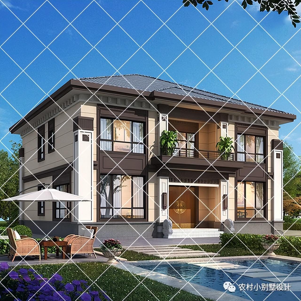 38套二层新中式别墅设计,随便拥有一栋,你就是人生赢家农村自建房