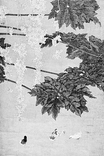 木瓜花(中国画)