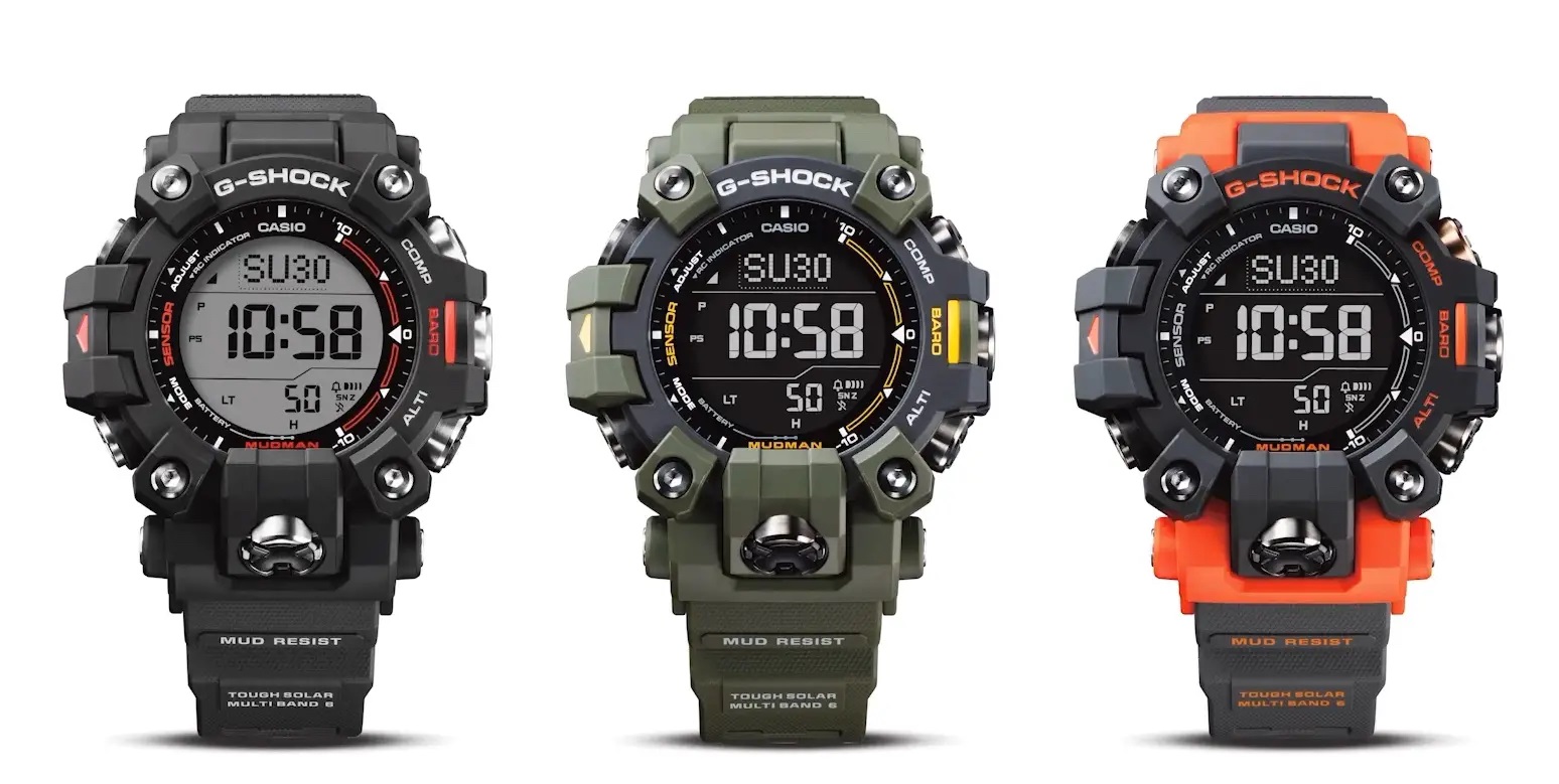g-shock mudman gw-9500 双层液晶显示屏防震手表推出