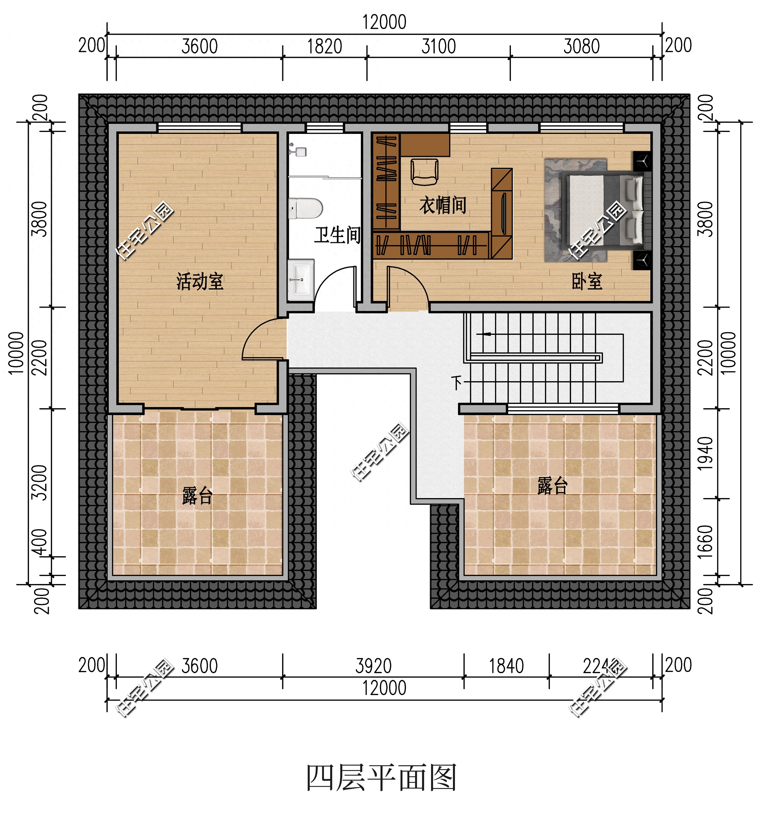 带天井的别墅户型图片图片