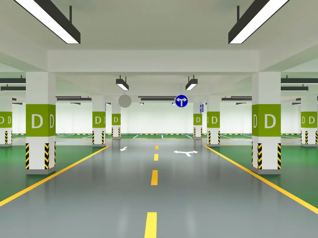 地下停车场规划设计之3d效果图