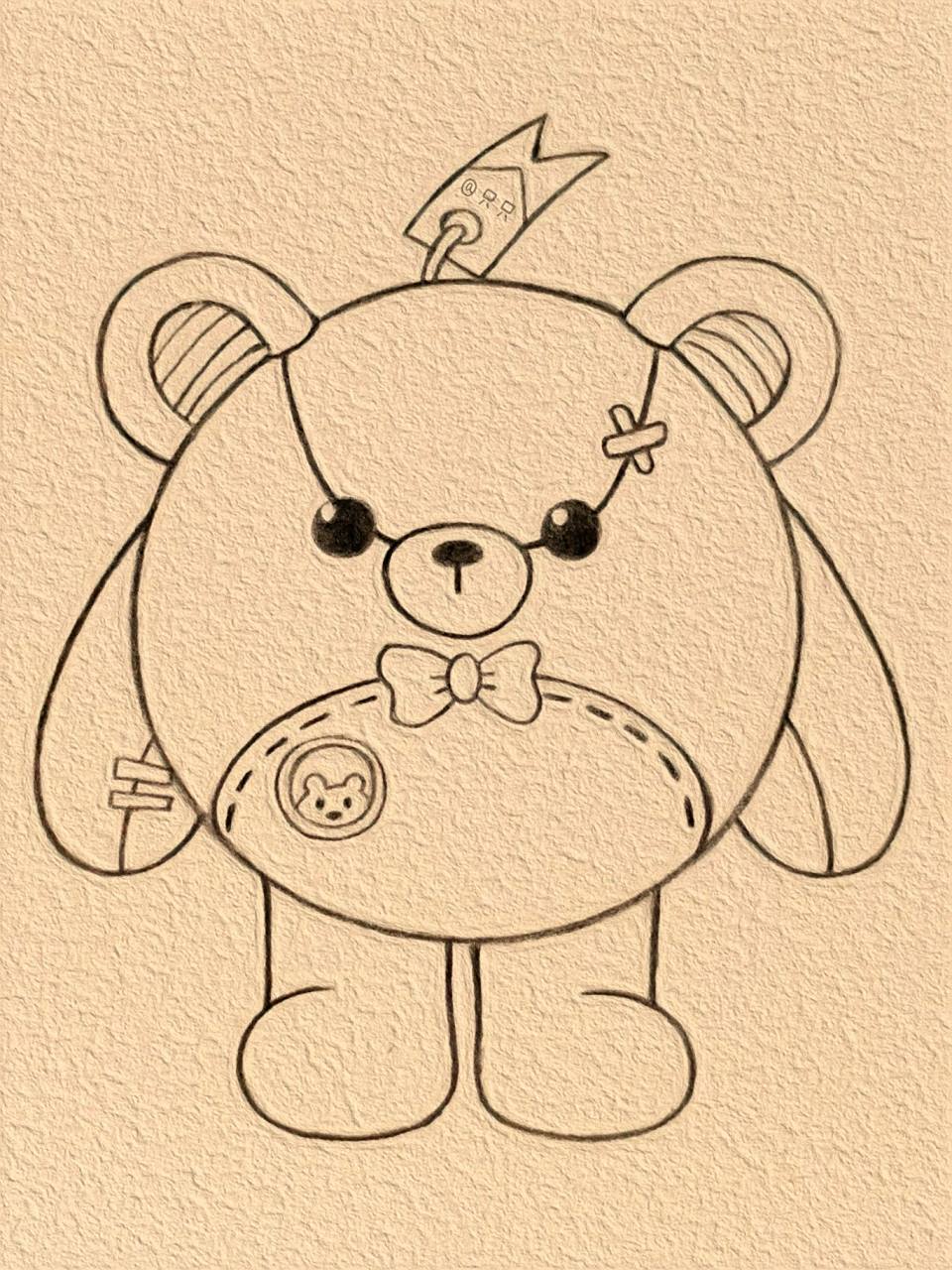 今日简笔画147 今天是仔仔熊呀～ 临摹图片来源于网络