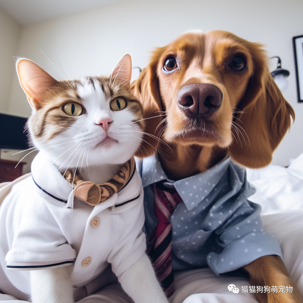宠物界的小情侣,超级会拍照的狗狗和猫咪合影!