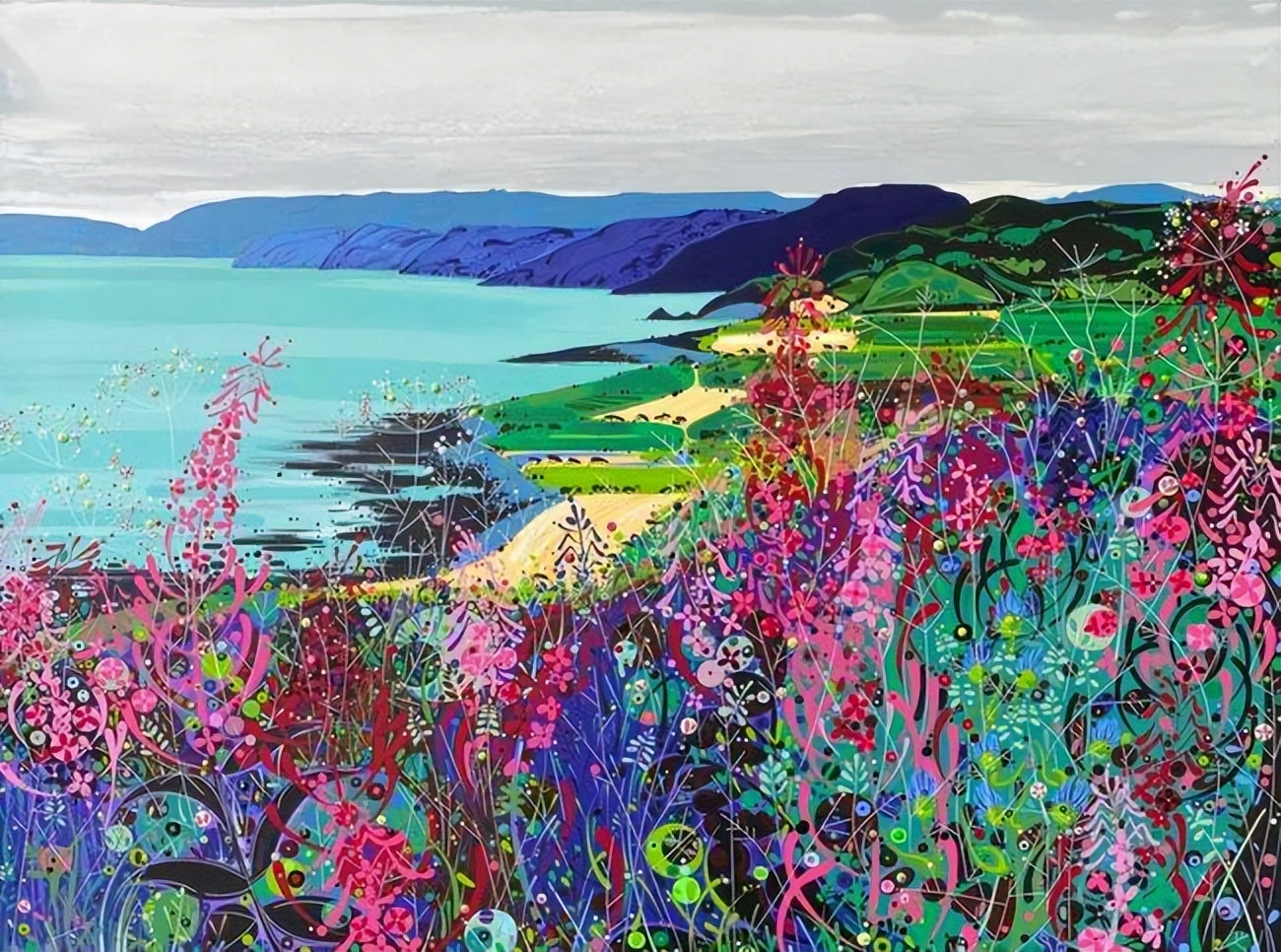 美丽丰富的色彩,和谐的图案︱英国艺术家凯蒂的油画令人回味