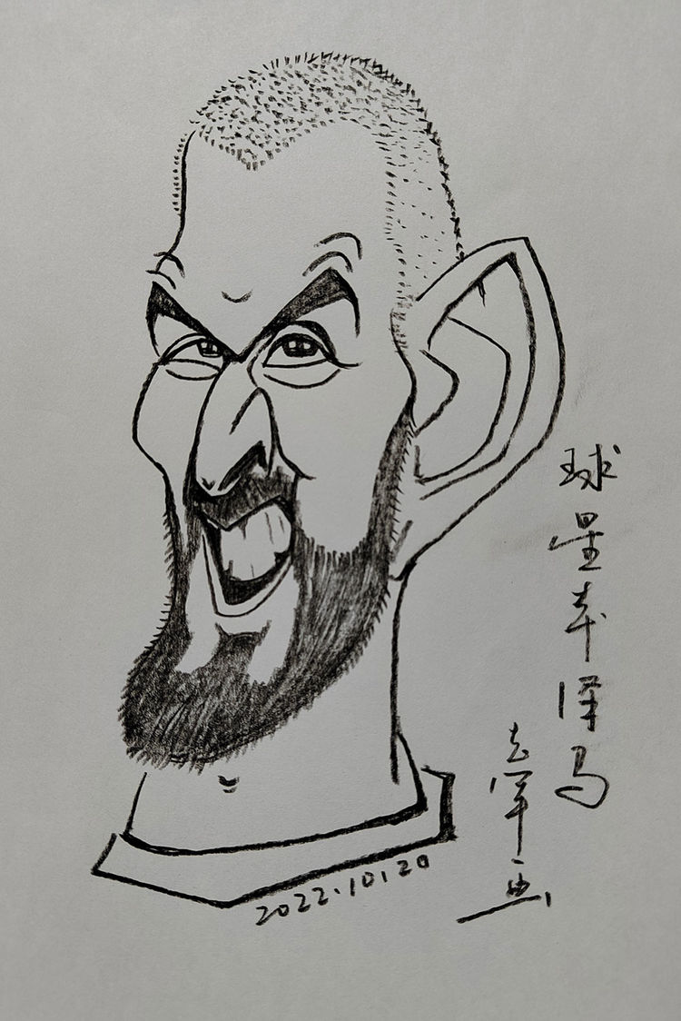 圆梦金球本泽马肖像漫画