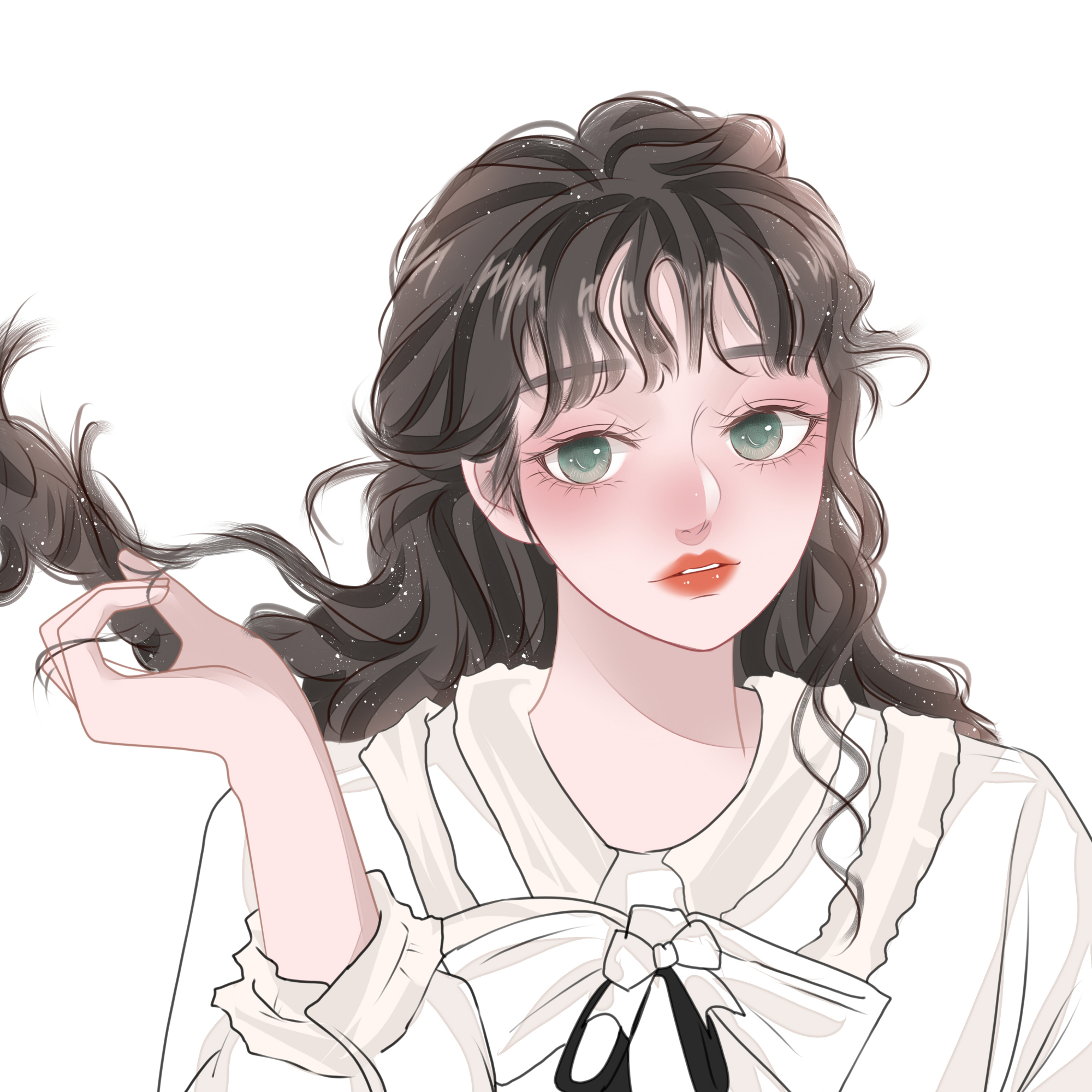 动漫手绘头像,简单面对生活,踏实过好当下,幸福总会到来