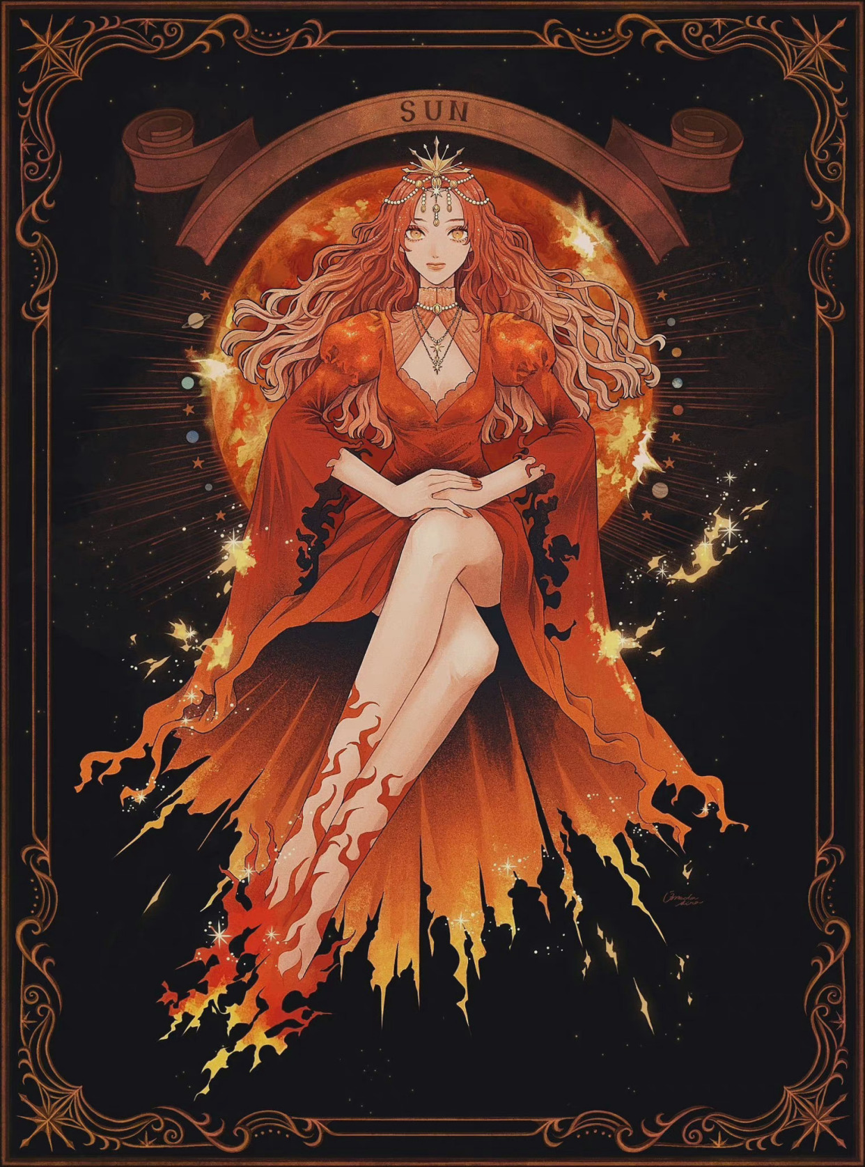 画师绘制萌娘化星球,太阳女神气质赛高,天王星和海王星各有千秋