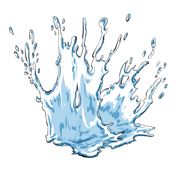 喷溅的水花怎么画?教你用各种笔刷制作水花飞溅效果!