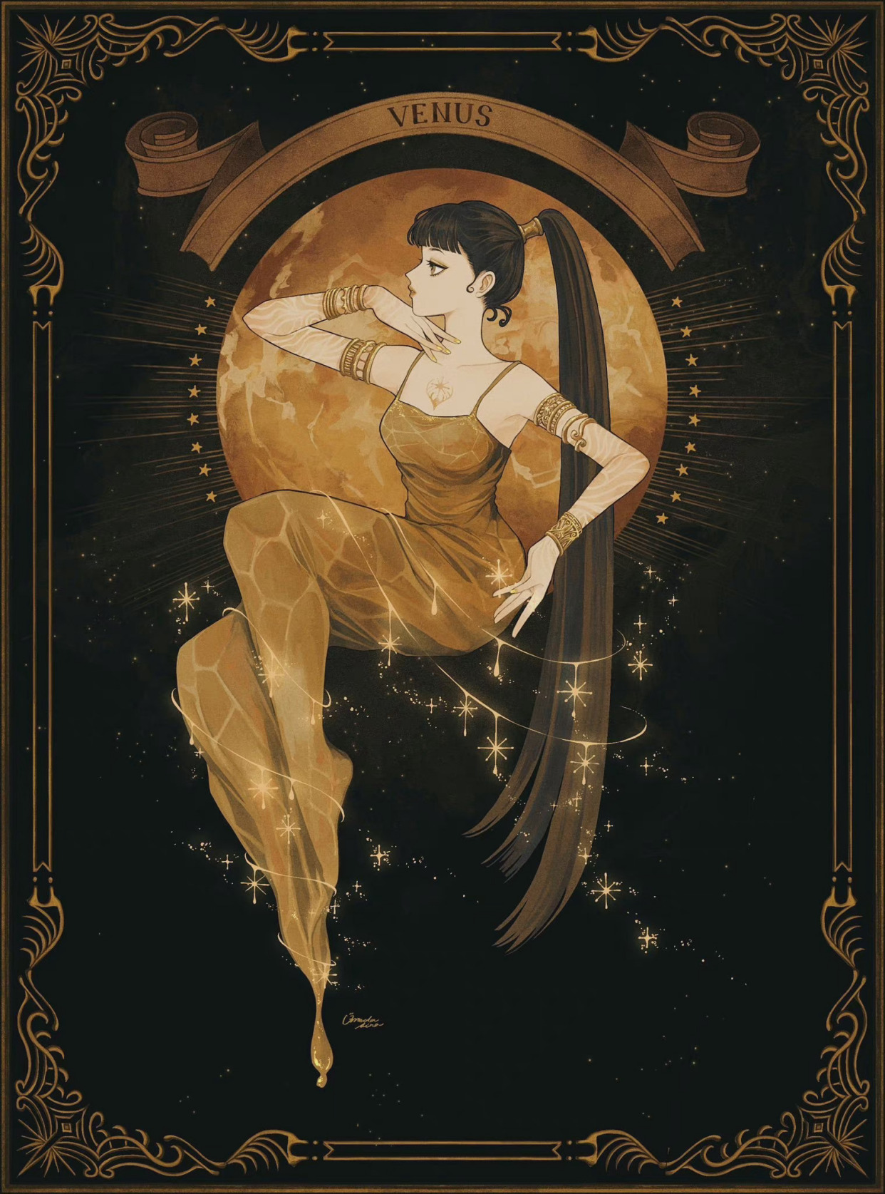 画师绘制萌娘化星球,太阳女神气质赛高,天王星和海王星各有千秋