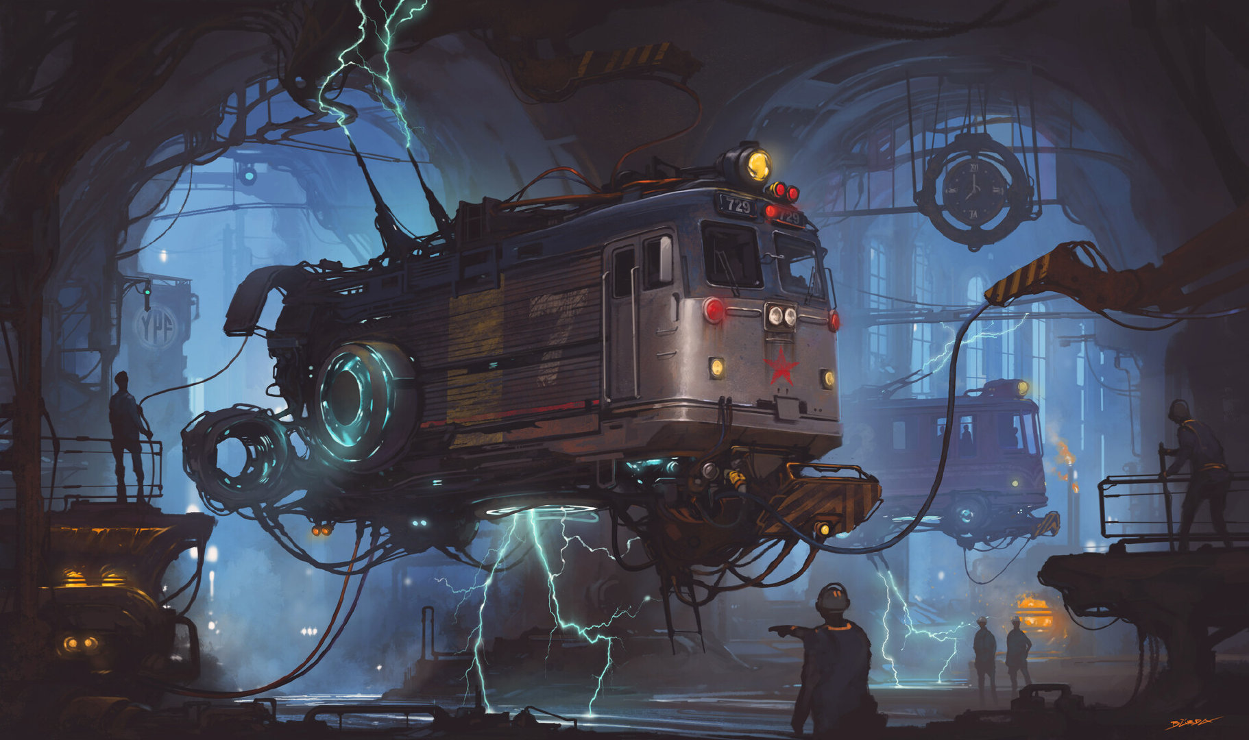 科幻感十足的概念场景,以汽车为主要生活方式的幻想