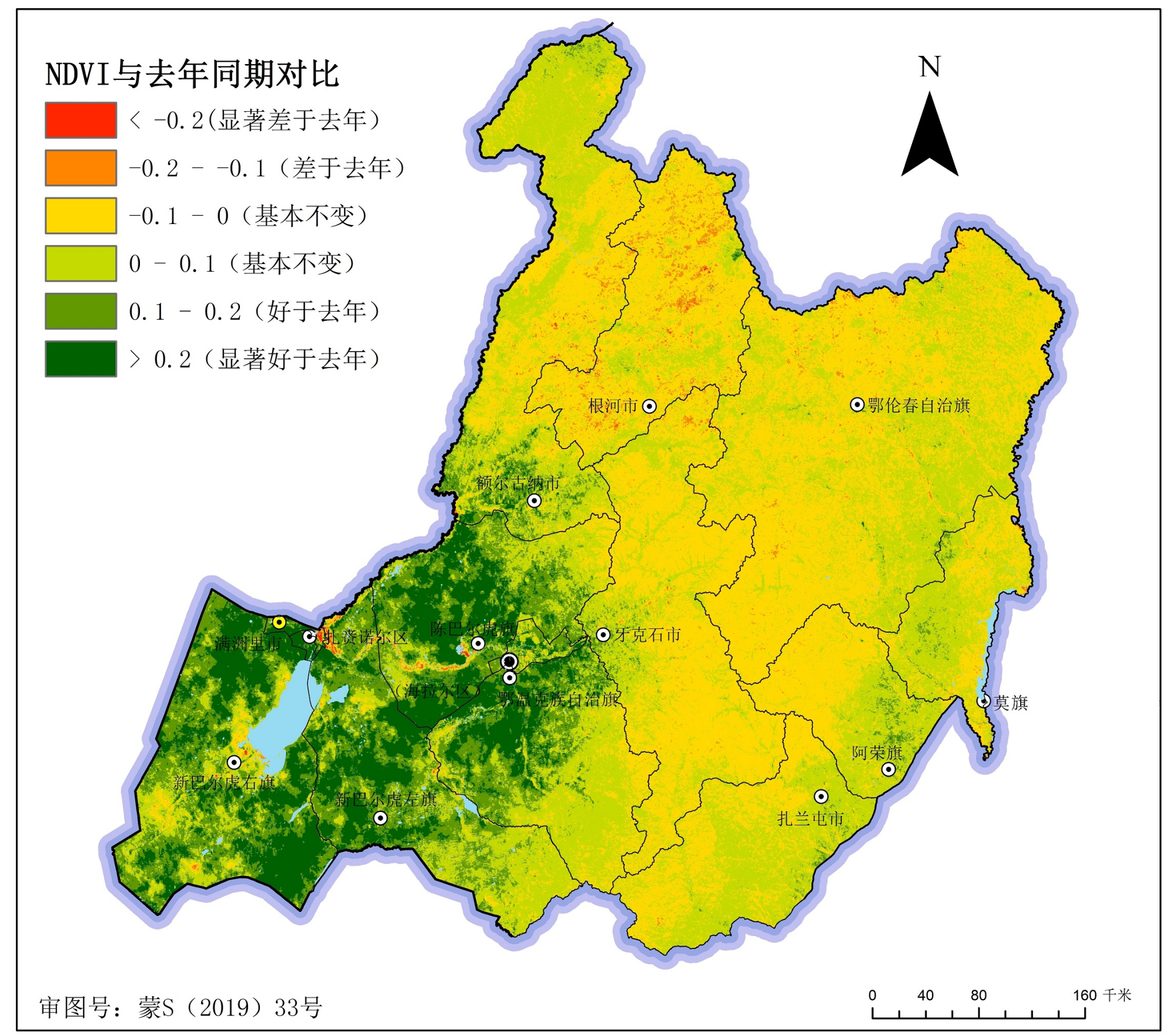 7月,呼倫貝爾市牧區植被長勢明顯水草豐美