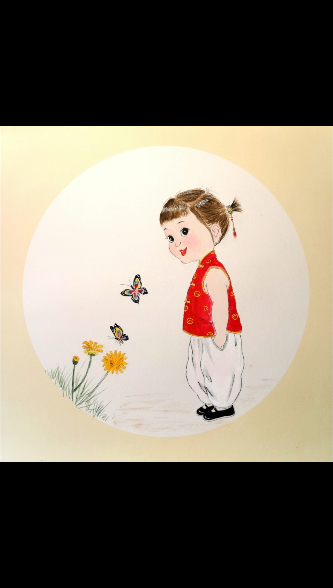 纯手绘 一起来画画吧 国画儿童 如何画儿童 童年 童趣