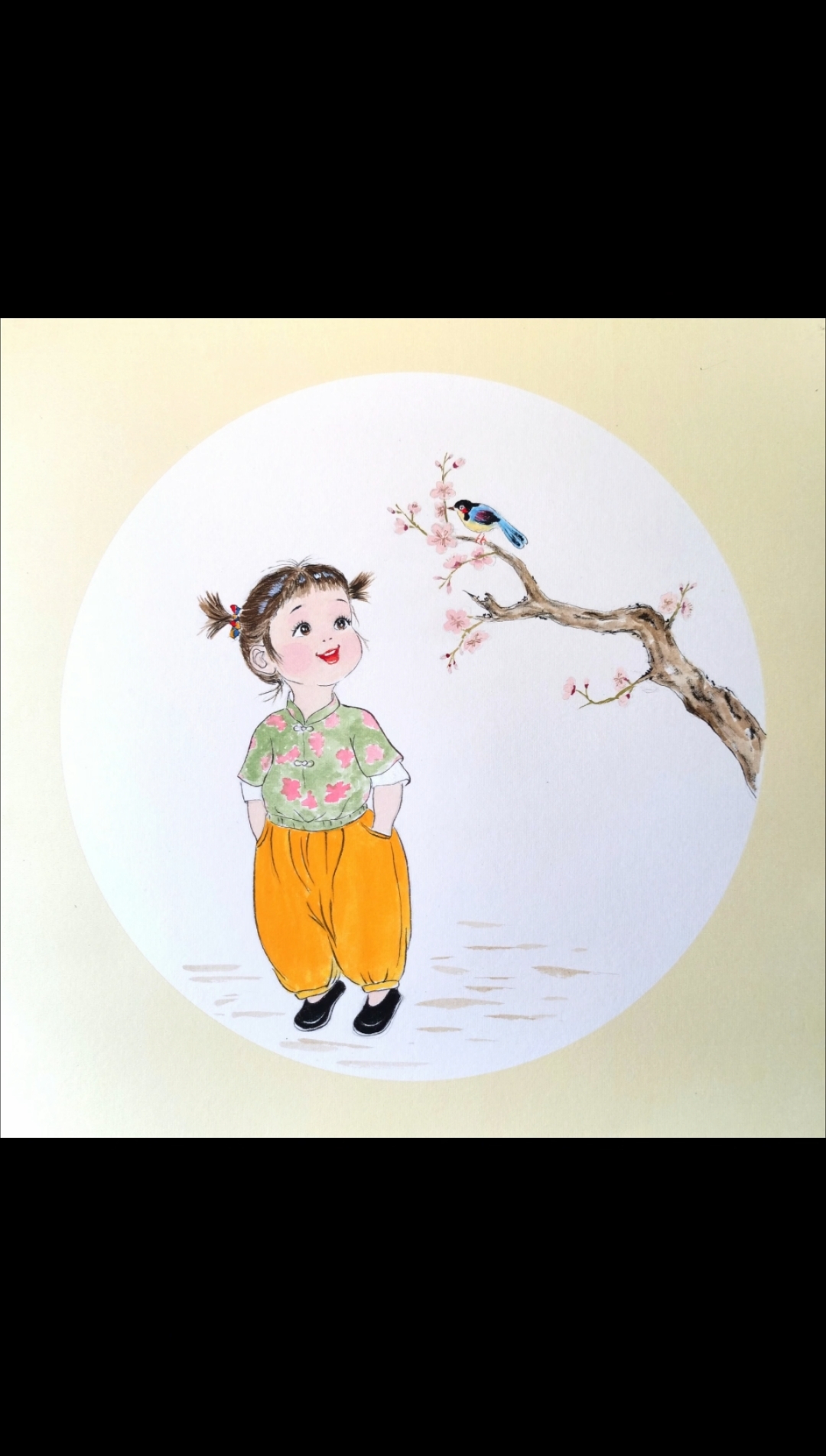 纯手绘 一起来画画 零基础学国画 国画儿童人物 如何画儿童