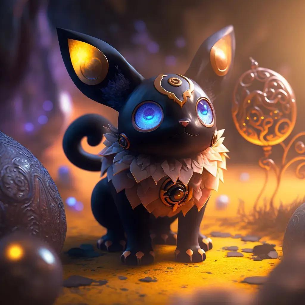 ai绘画宝可梦:恶之伊布(黑暗伊布)篇