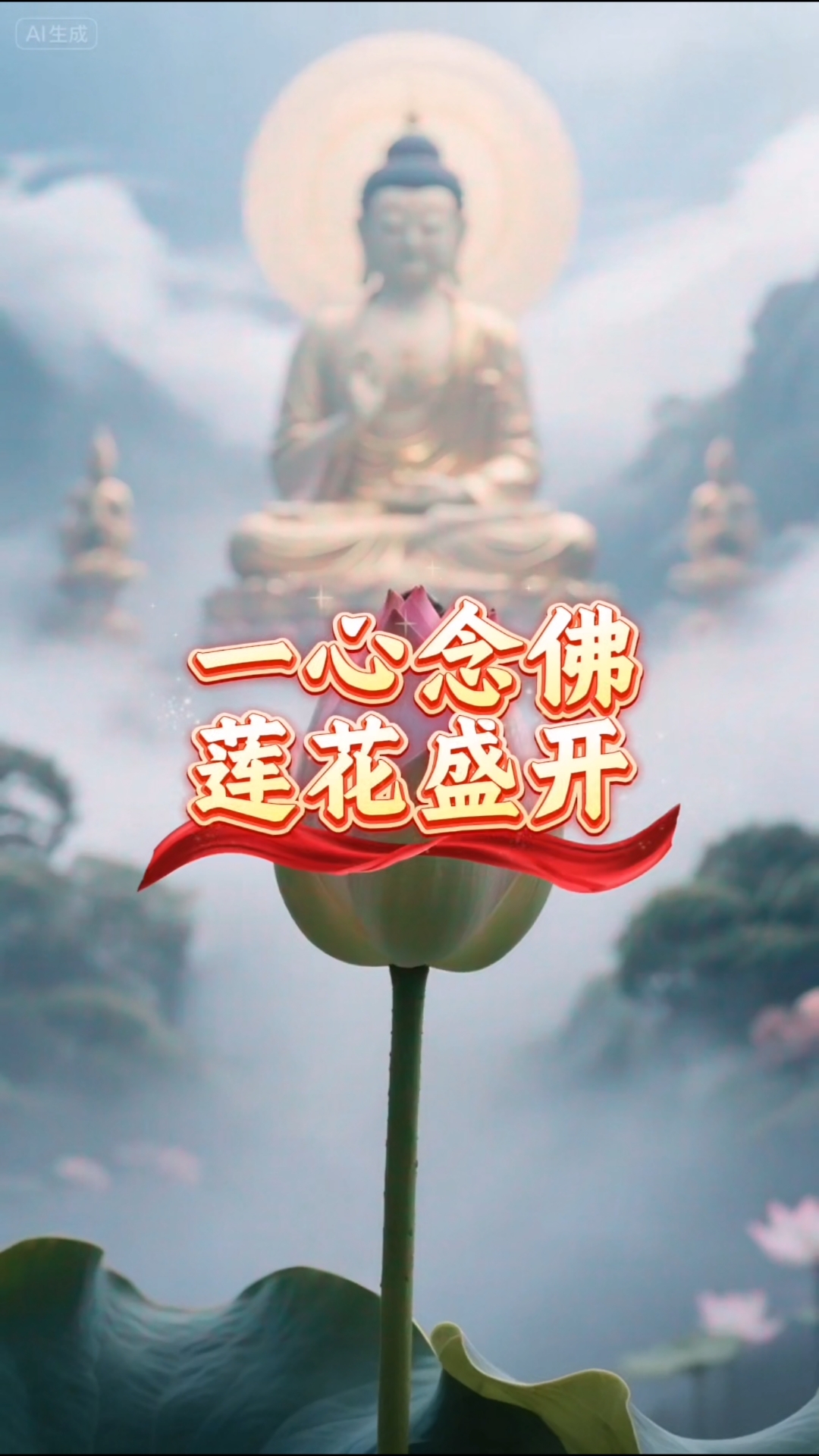 一心念佛名号,必定可以花开见佛