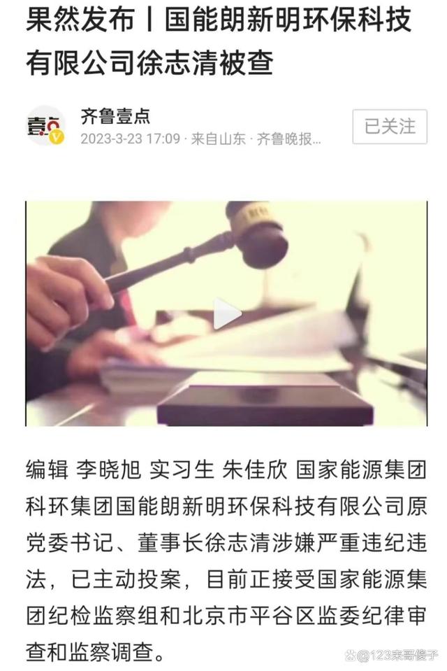 国家郎新明环保科技徐志清是主动投案自首的.他为何要投案自首?