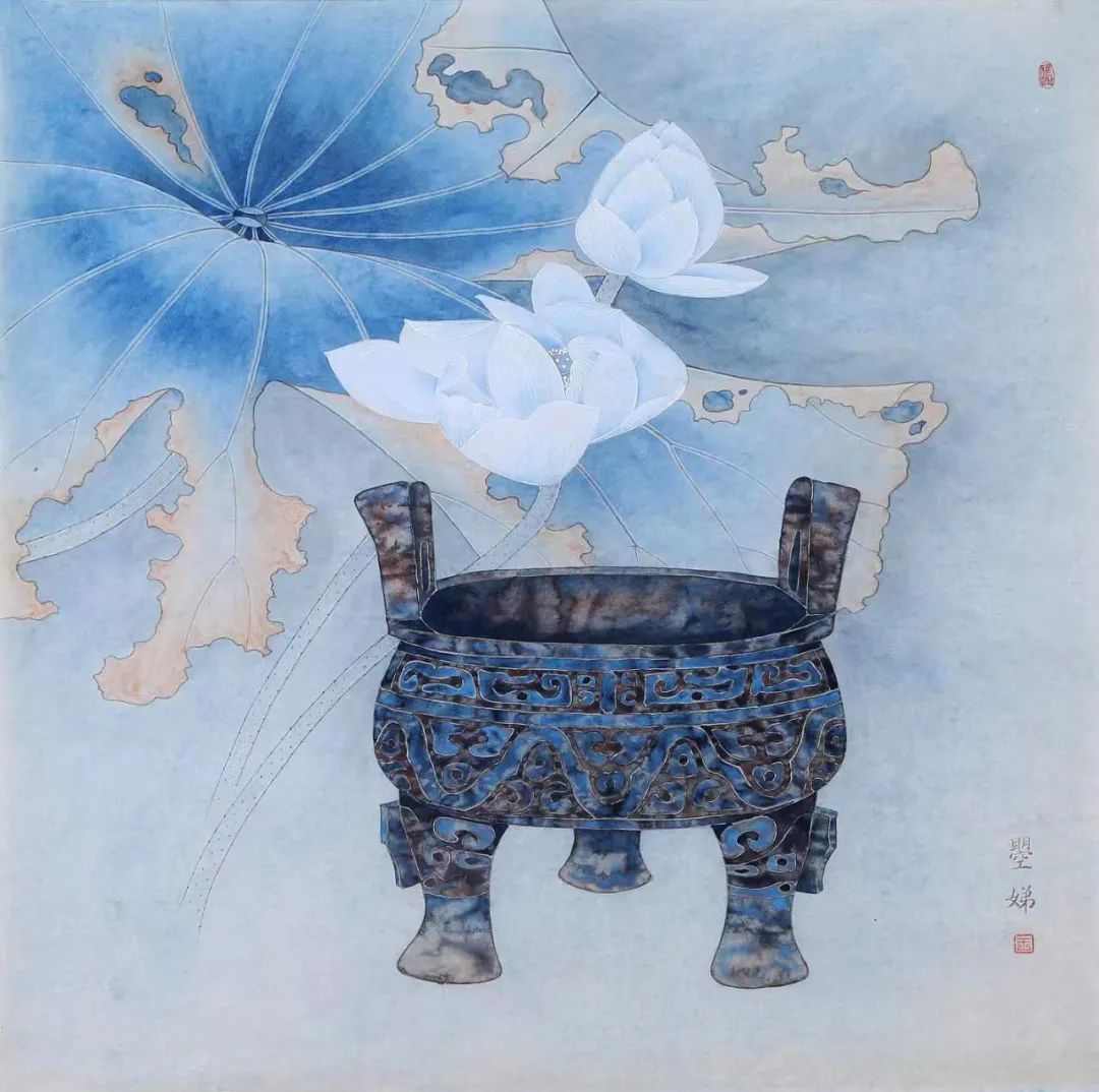 鼎盛荷花(中国画 王曌娣(南昌)秋日盛春朝(中国画 冯霄(赣州)春