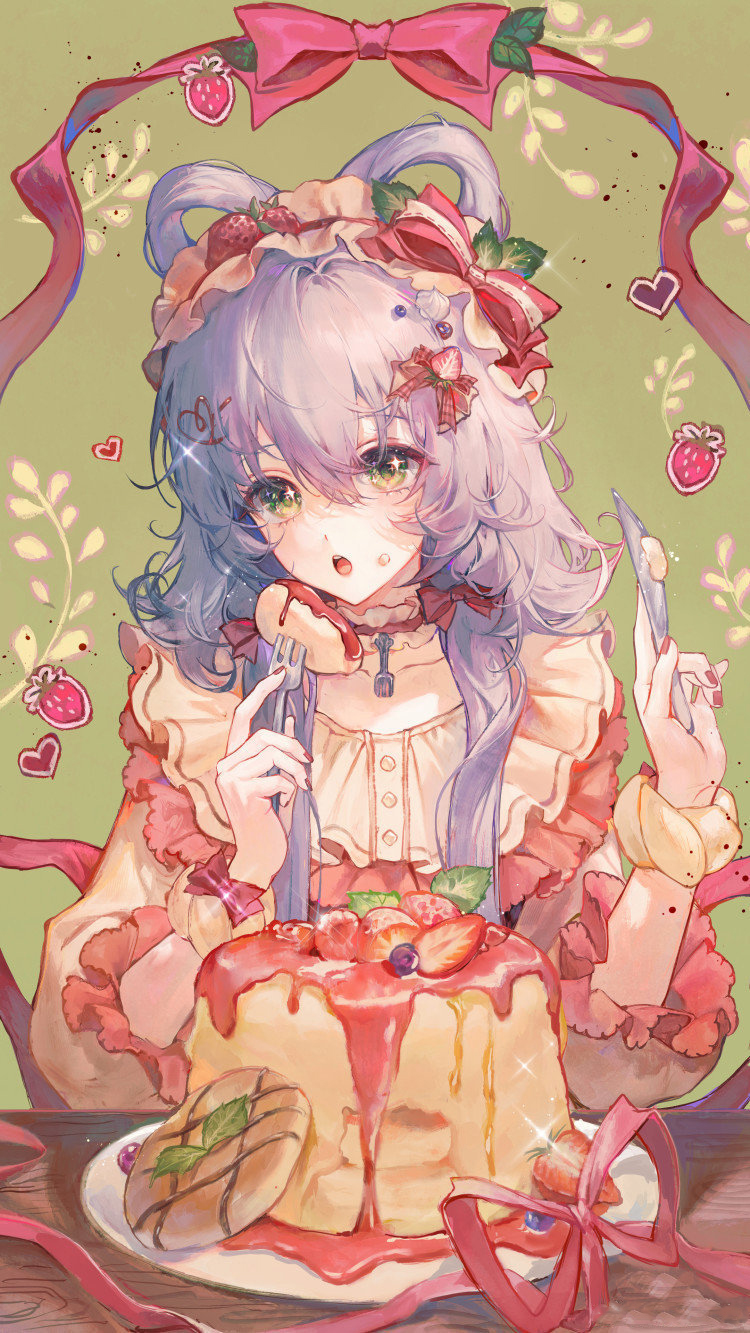 日韩系厚涂风格的美少女插画画面又丰富还不花哨