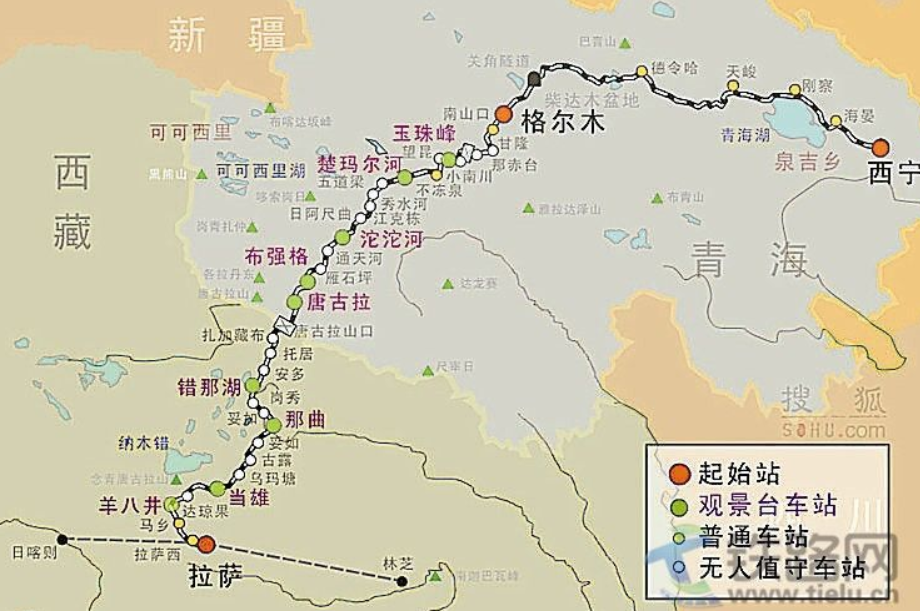 青藏线路线图详情图片