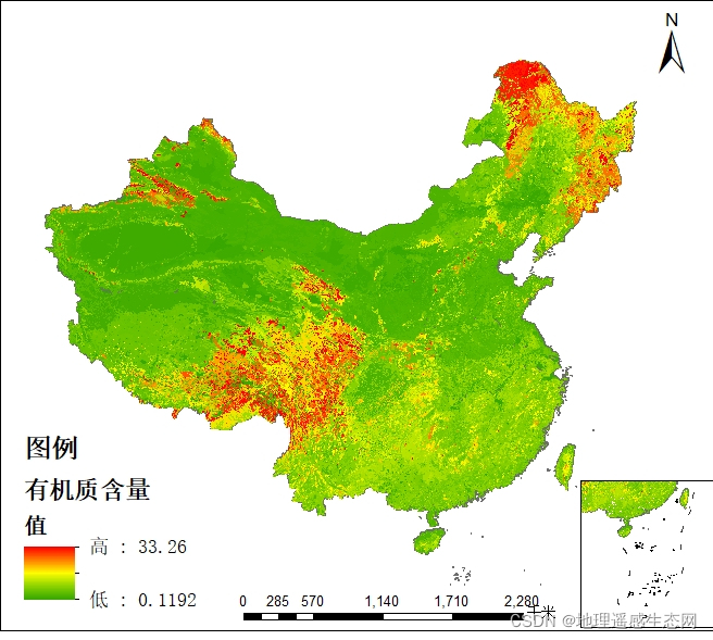 湖北省土壤有机质空间分布数据