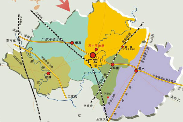 广安位置四川地图图片