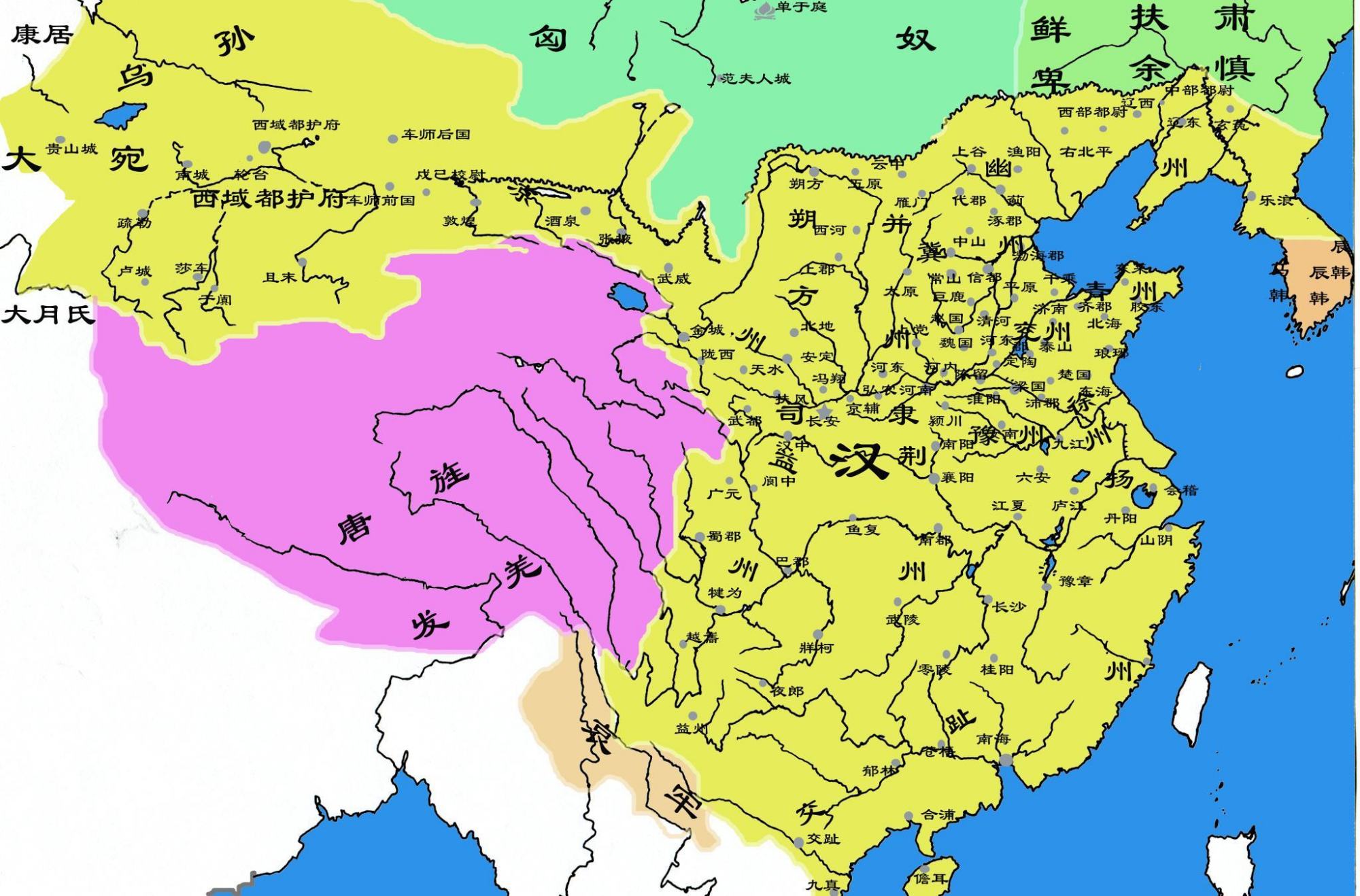 汉朝历史地图演变图片