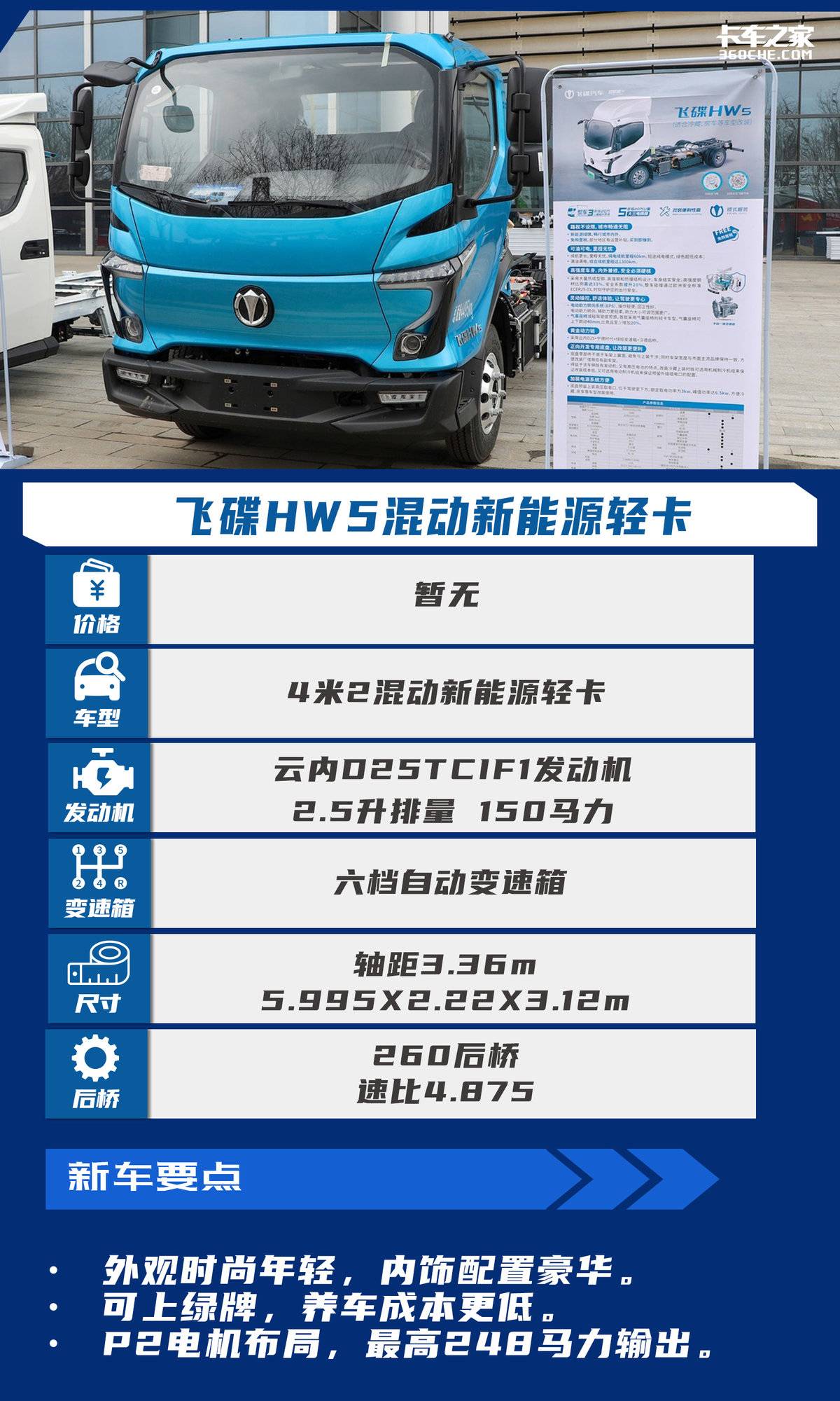 续航可达1300km!飞碟hw5混动轻卡凭的是什么?