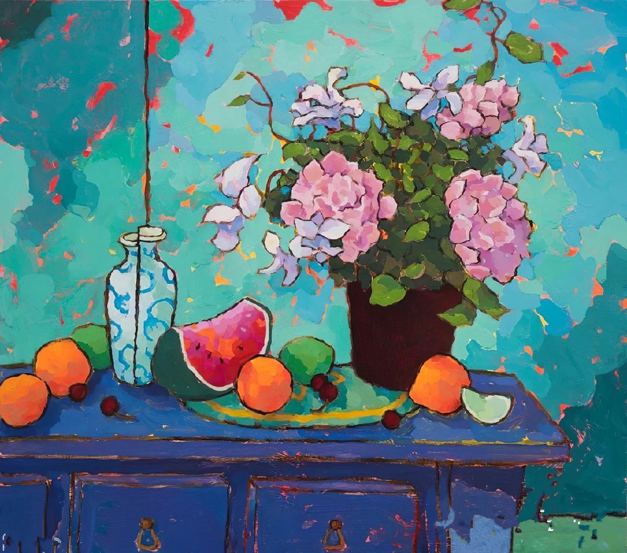 色彩明快鲜艳的后印象派画家安格斯·威尔逊油画作品︱艺术名画