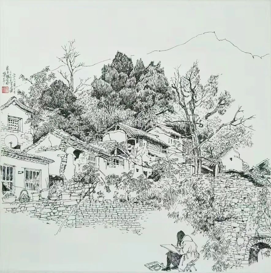 "助力乡村振兴"——盂县2022年元旦写生画作品展