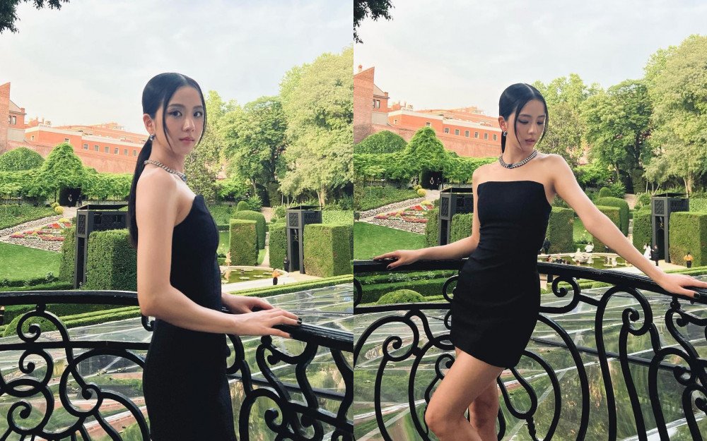 BLACKPINK的Jisoo金智秀身着黑长裙 展现了她迷人奢华之美