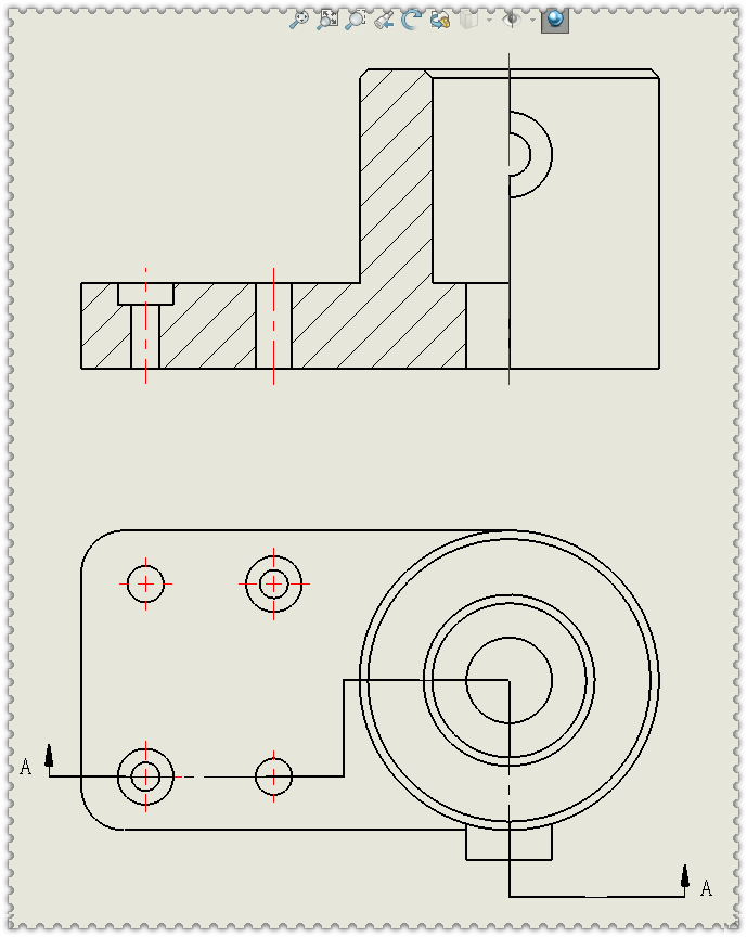 solidworks工程图:一个视图内,也可以添加多个断开的剖视图