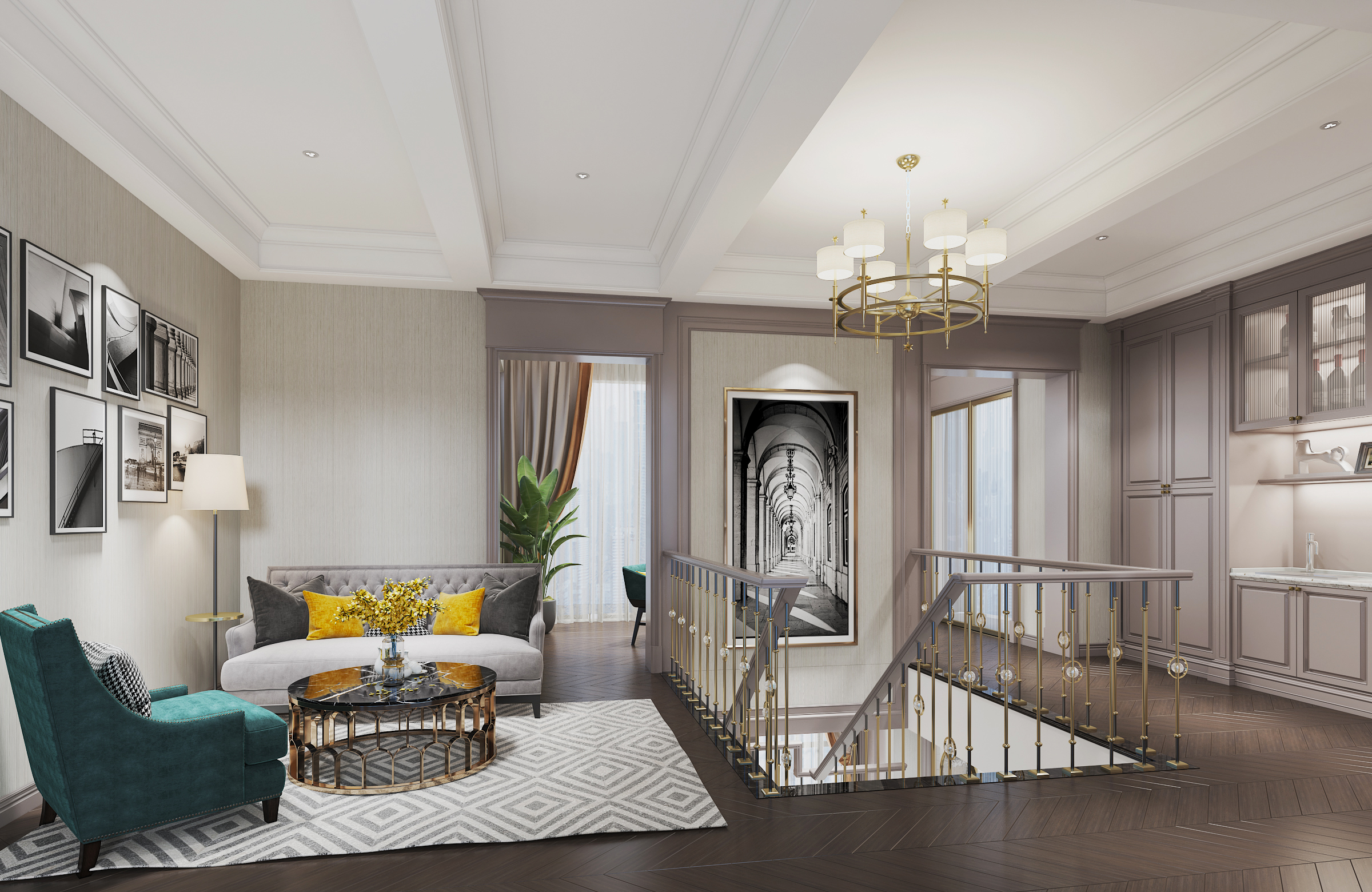 木莲世家300平米简美风格复式装修效果图