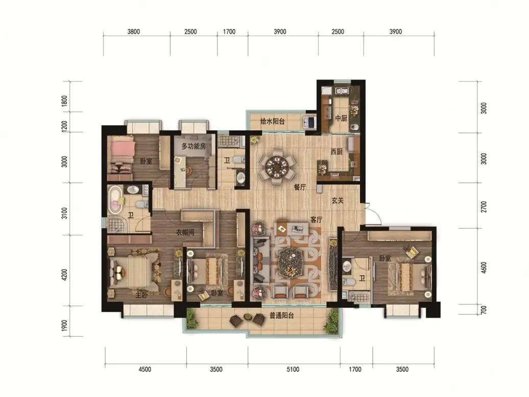 五间开间自建房户型图图片