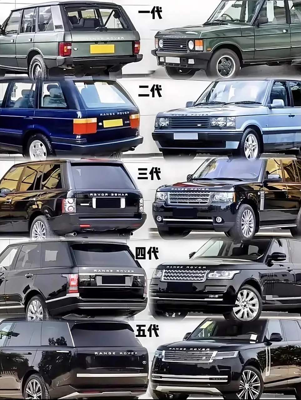 几代路虎揽胜霸气 1,第一代路虎揽胜 2,第二代路虎揽胜 3,第三代路虎