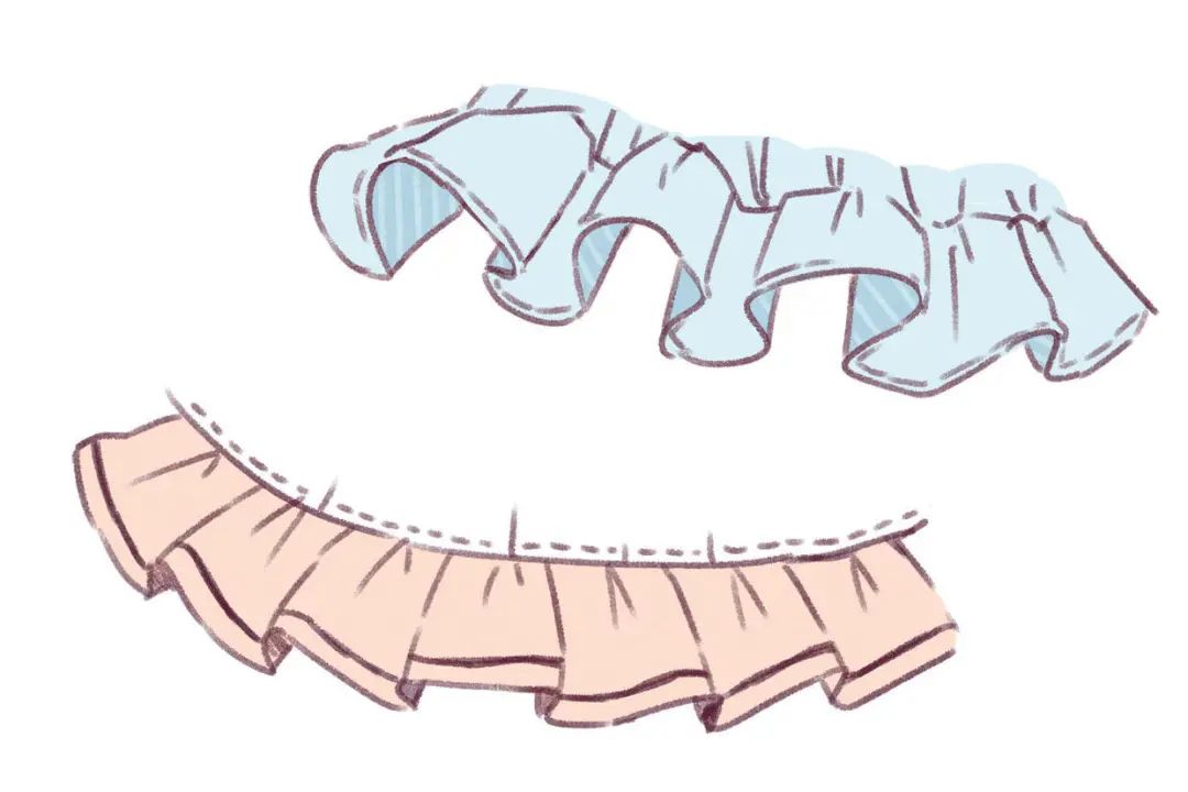 如何绘制褶边以及如何使用它们.注意不同角度的表情变化!